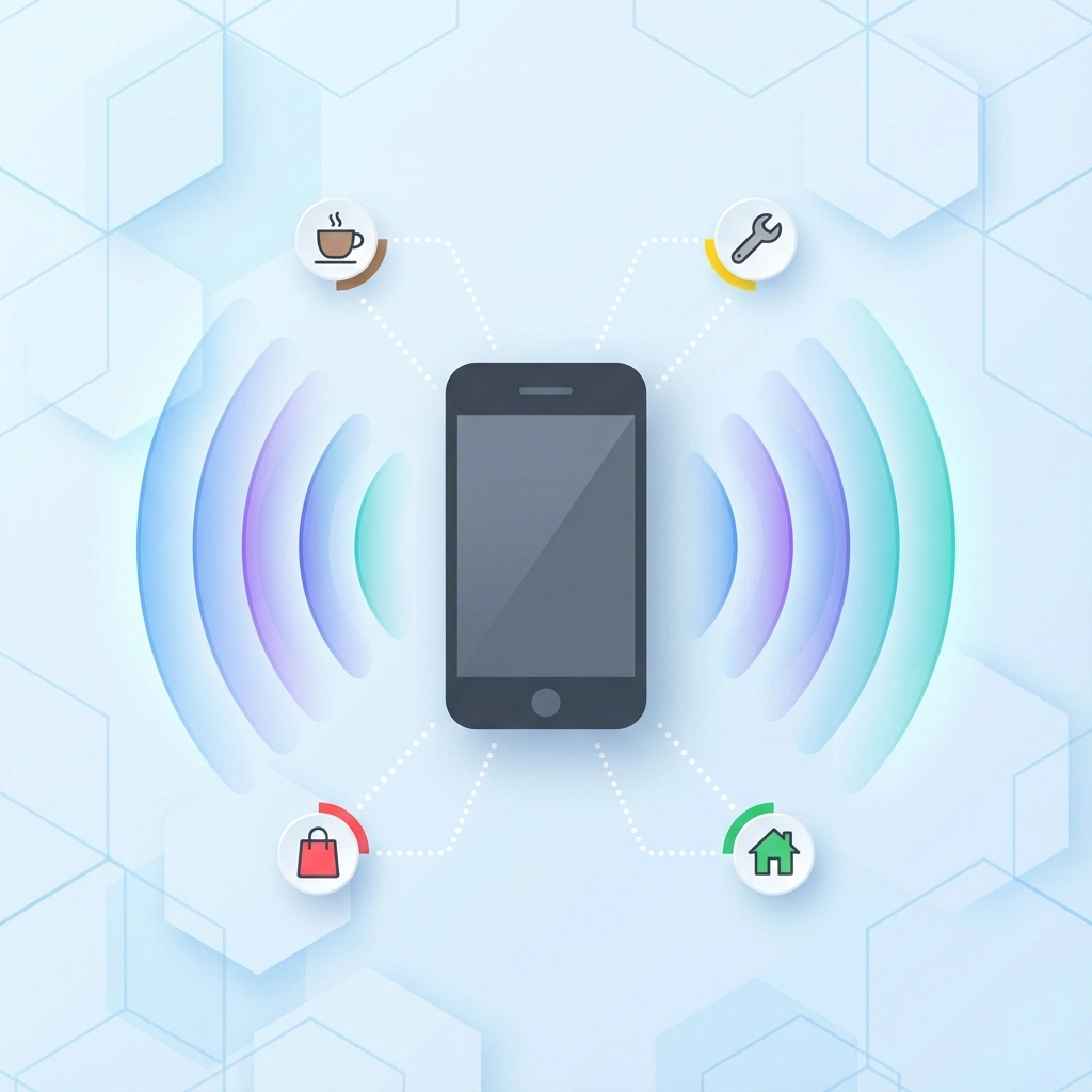 Chattanooga business owner speaking to smart speaker using voice search to find local services