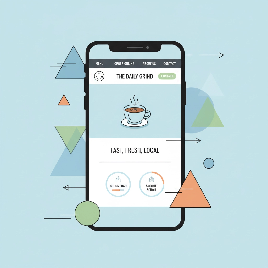 Mobile phone displaying a properly optimized small business website for Chattanooga local search rankings