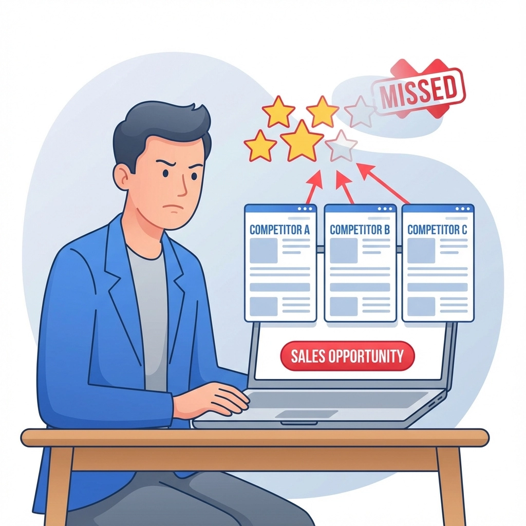 Chattanooga business owner checking Google review count compared to competitors
